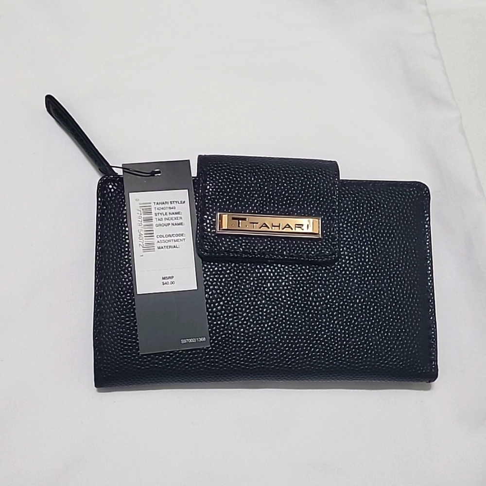 Tahari Black Textured Wallet